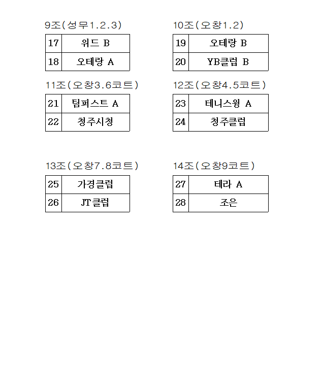 제13회 청주시생활체육테니스대회 예선대진표 [첨부 이미지4]